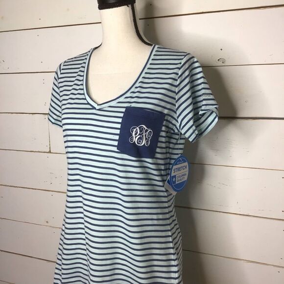 New Columbia PFG Monogram Tee, Short Sleeve Blue - Picture 2 of 8